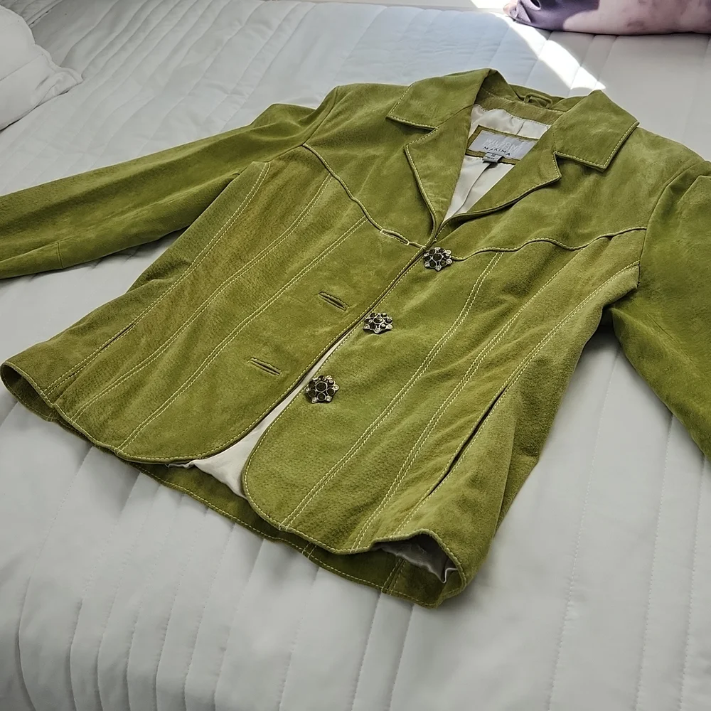 Wilsons leather maxima jacket Size S Color lime green - Picture 4 of 10